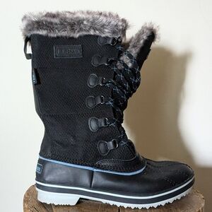 L.L. Bean Snow Boots Rangeley Insulated Winter Boots Black Gray Lace-up Size 7